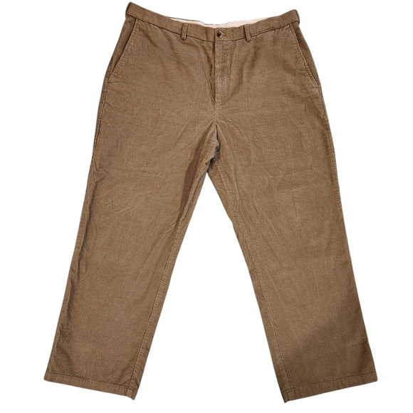 Haggar Men's Corduroy Khaki Straight Leg Flat Front Pants Size 40x29 - Picture 1 of 8